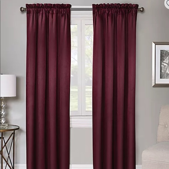 AP Home Innovations Other - EUC Light-Filtering Raspberry Curtains & Valances 3 Panels 28"x84" Each